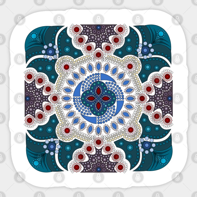 Dot painting meets mandalas 16-1 Sticker by Dedoma